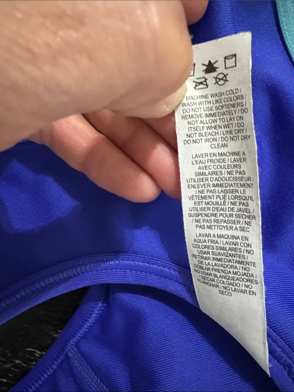 Nike Women's Royal Blue Sports Bra with Aqua Band